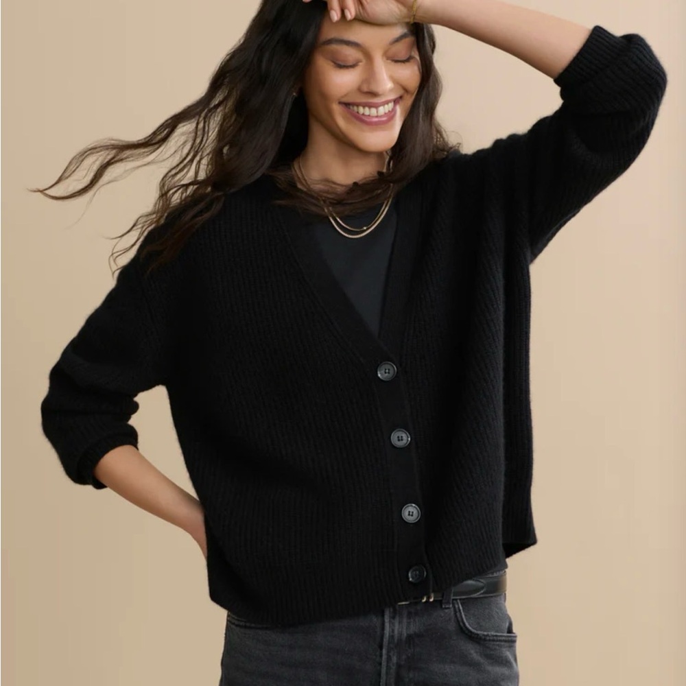 Cropped Cashmere Cocoon Cardigan